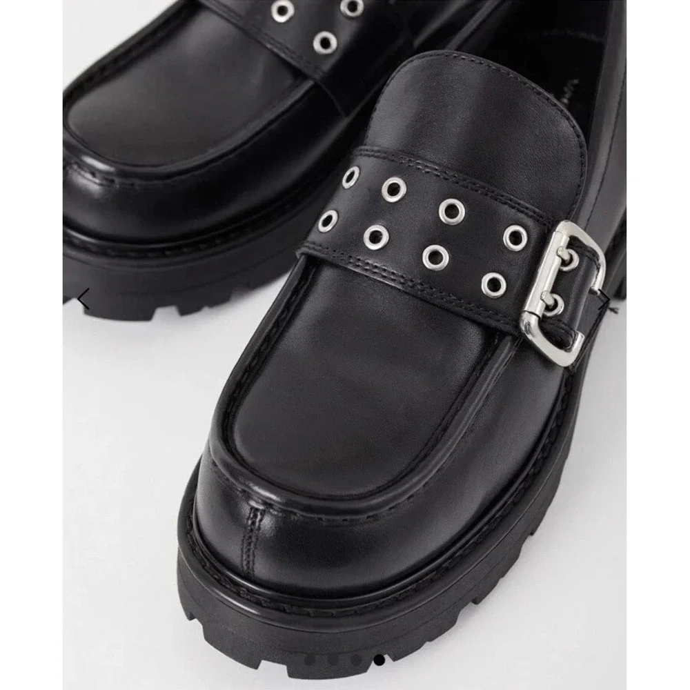 VAGABOND Shoemakers Cosmo 2.0 Women's Black Loafers Buckle EU 38, US 7.5-8, New